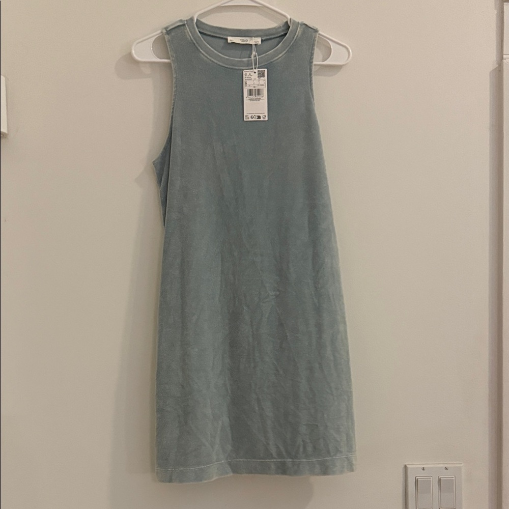 Mango Overdyed Cotton Blend Terry Dress